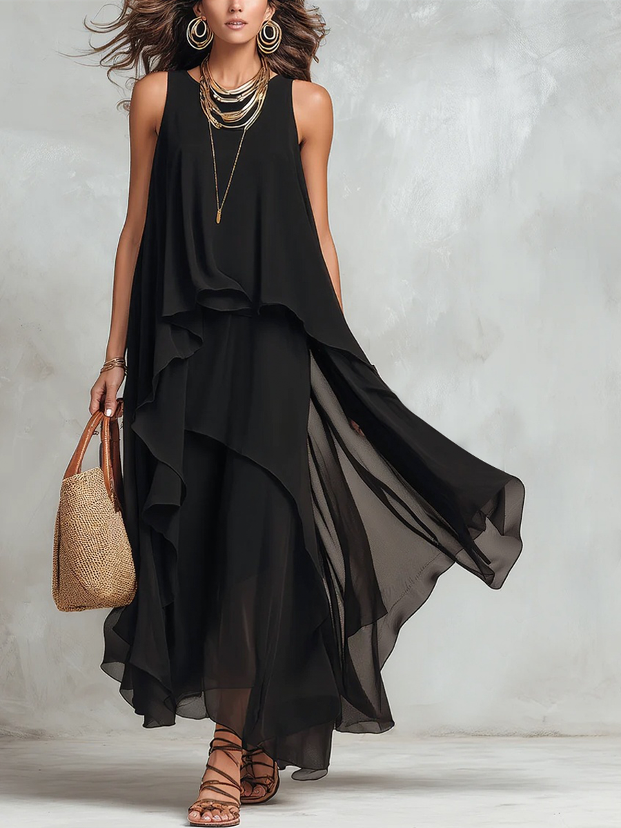 umgee dresses Umgee Textured Ruffle Midi Dress – Montret