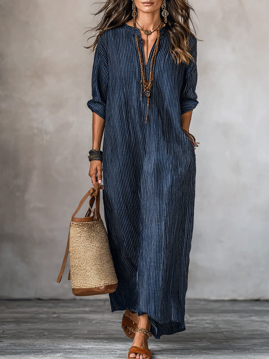 Nomadic Indigo Loose-Fit Maxi Dress Nomadic Indigo Loose-Fit Maxi Dress