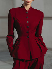 Minimalist Deconstructed Slim Fit Jacket With Pinch Waist