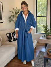 Bohemian Denim Shirt Dress