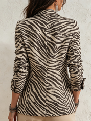 Modern Sand Zebra Print Blazer