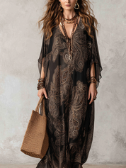 Bohemian Vintage Print Maxi Dress
