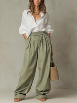 Relaxed Wide-Leg Pants Set