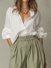 Relaxed Wide-Leg Pants Set