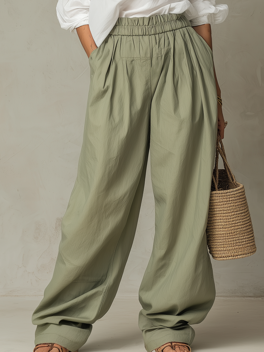 Relaxed Wide-Leg Pants Set