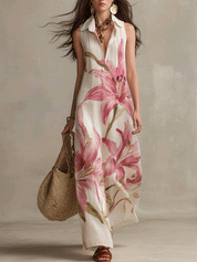 Effortless Boho Sleeveless Floral Resort Maxi Dress
