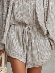 Relaxed Textured Check Lounge Set