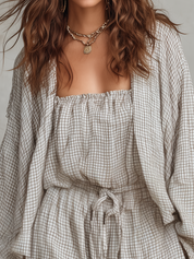 Relaxed Textured Check Lounge Set