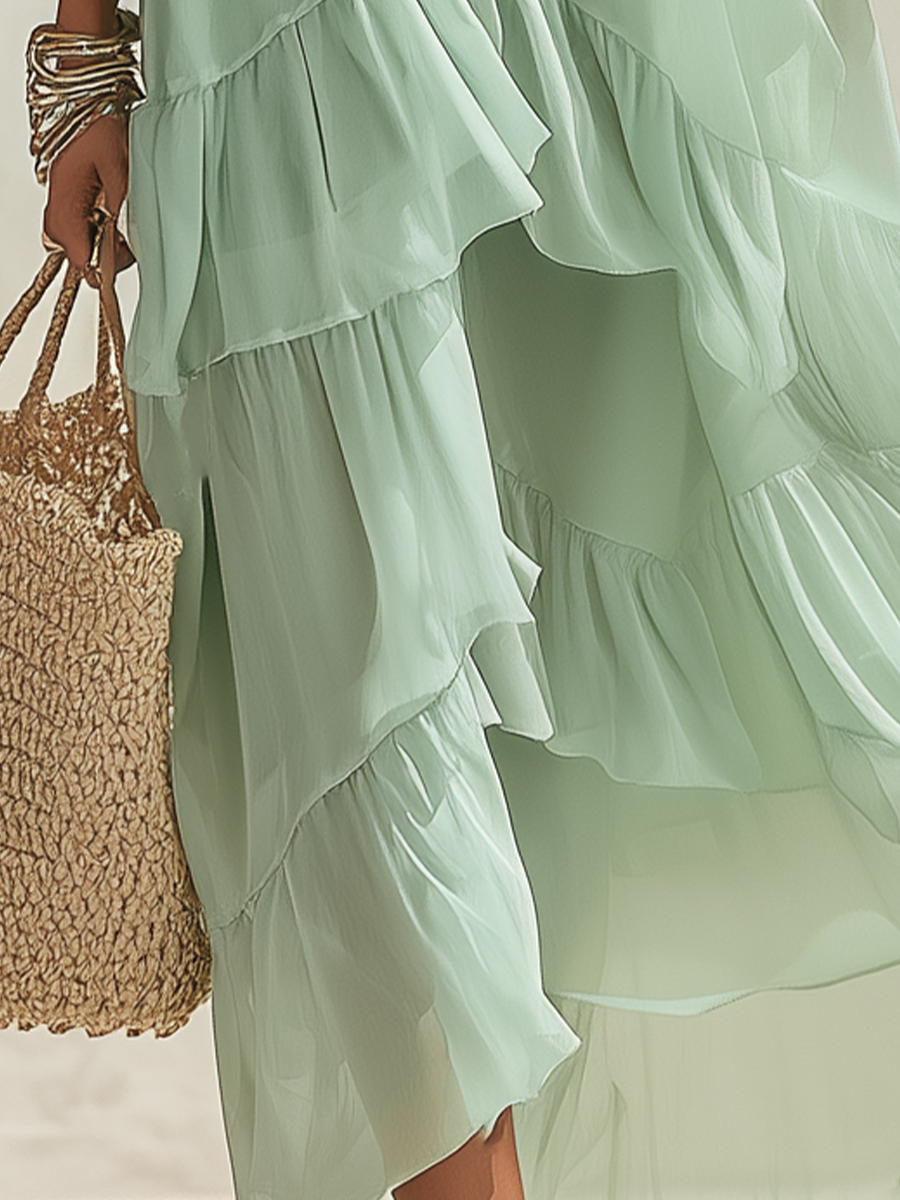 Airy Layered Chiffon Maxi Dress