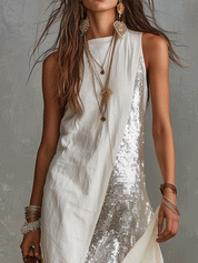 Boho Ivory Embroidered Maxi Dress