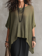 Relaxed Textured Asymmetric Knit Set