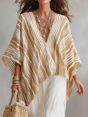 Textured Poncho & Maxi Skirt Set