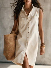 Timeless Button-Down Denim Shirt Mini Dress