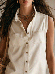 Timeless Button-Down Denim Shirt Mini Dress