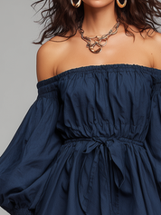 Chic Navy Off-Shoulder Mini Dress