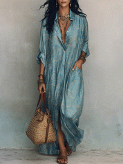 Elegant Bohemian Loose Silhouette Soft Fabric Everyday Wear Maxi Dress