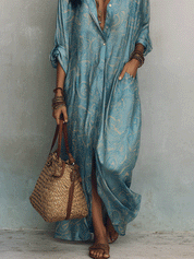 Elegant Bohemian Loose Silhouette Soft Fabric Everyday Wear Maxi Dress