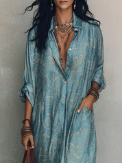 Elegant Bohemian Loose Silhouette Soft Fabric Everyday Wear Maxi Dress