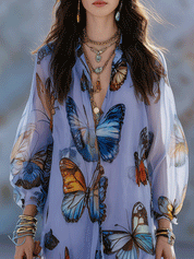 Romantic Bohemian Airy Fabric Statement Everyday Wear Maxi Dress