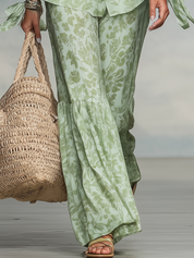 Relaxed Sage Botanical Print Two-Piece Set