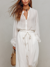 Effortless Ivory  Lightweight Chiffon Set