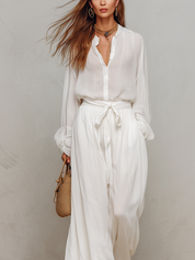 Effortless Ivory  Lightweight Chiffon Set