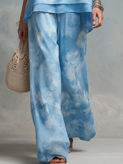 Relaxed Cloud Blue Printed Two-Piece Set
