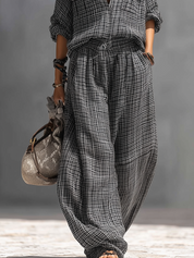 French Style Elegant Black And White Checkered Suit