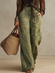 Effortless Sheer Chiffon Coastal Olive Two-Piece Set