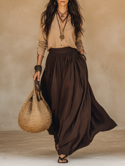 Boho High-Waist Draped Harem Pants