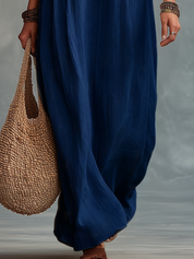 Elegant Navy Sleeveless Maxi Dress