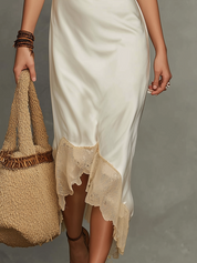 Classic Cream Satin Slip Dress