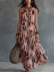 Chic Blush Tie-Dye Maxi Dress