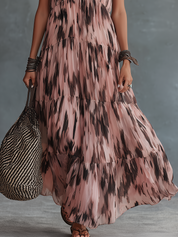 Chic Blush Tie-Dye Maxi Dress