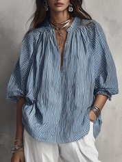 Relaxed Fit Striped Blouse