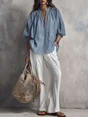 Relaxed Fit Striped Blouse
