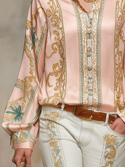 Bohemian Luxe Satin Print Blouse