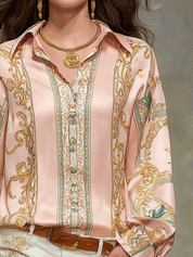 Bohemian Luxe Satin Print Blouse