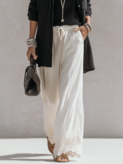 Bohemian Cotton Linen Lace Patchwork Three-piece Set