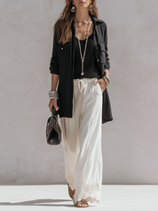 Bohemian Cotton Linen Lace Patchwork Three-piece Set
