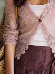 Elegant Vacation Feminine Lace Edge Lightweight Knit Cardigan
