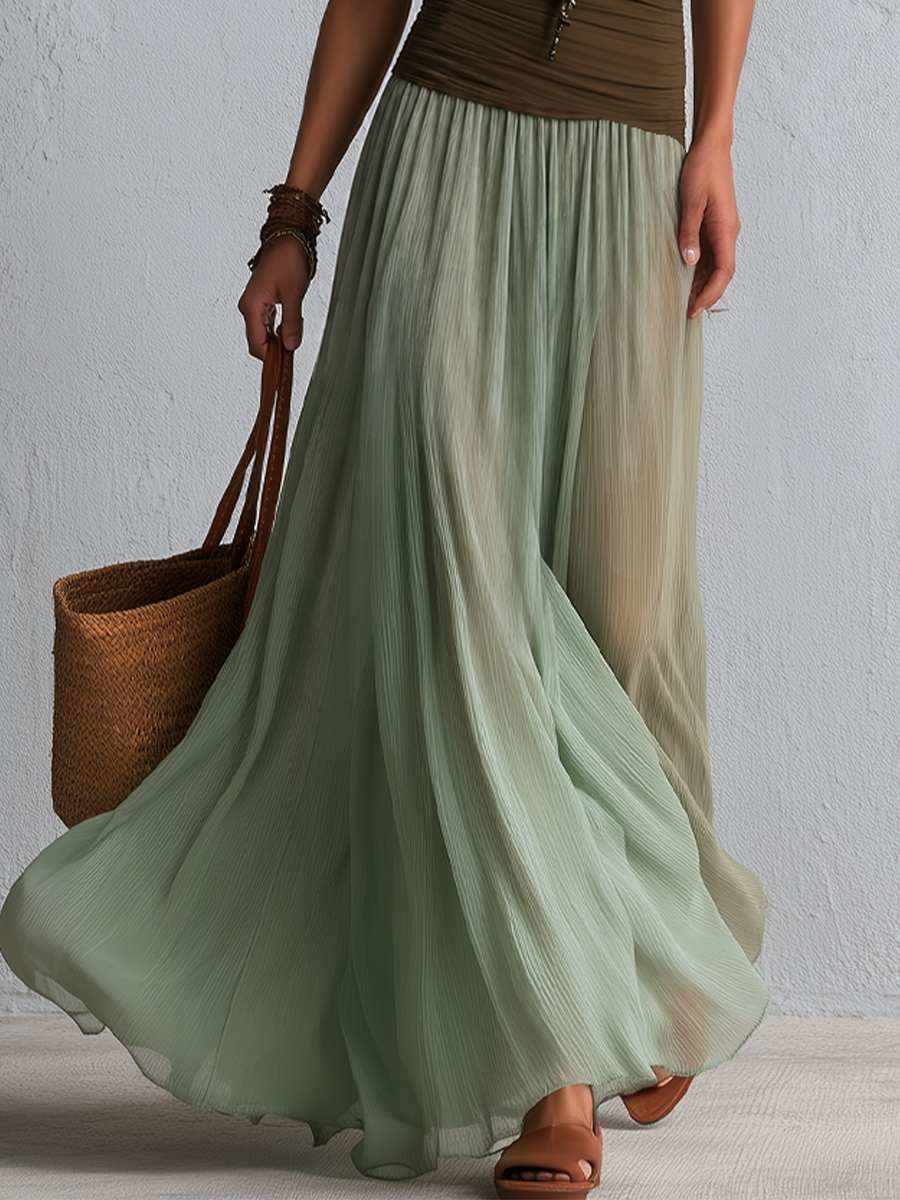 Minimalist Sage Green Halter Neck Ruched Waist Maxi Dress