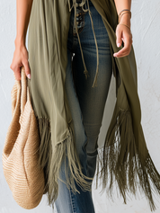 Elegant Olive Green Fitted Vest