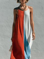 Bohemian Color Blocked Sundress