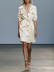 Ivory White Work Shirt And Skirt
