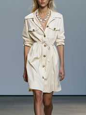 Ivory White Work Shirt And Skirt