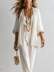 Bohemian Style Gold Rimmed Three Piece Set