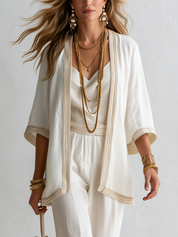 Bohemian Style Gold Rimmed Three Piece Set