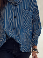 Classic Navy Striped Oversized Shirt