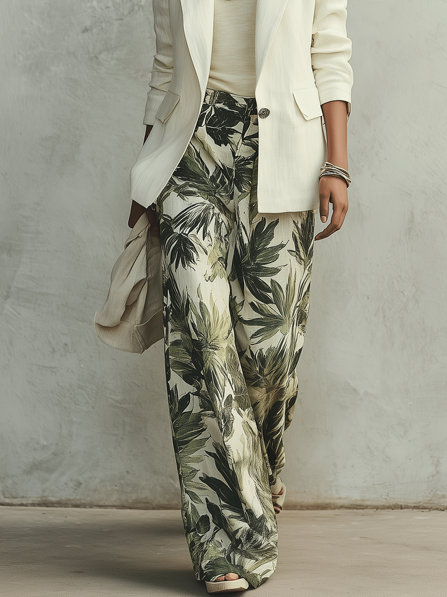 Effortless Chic Linen Tailored Single-Button White Blazer